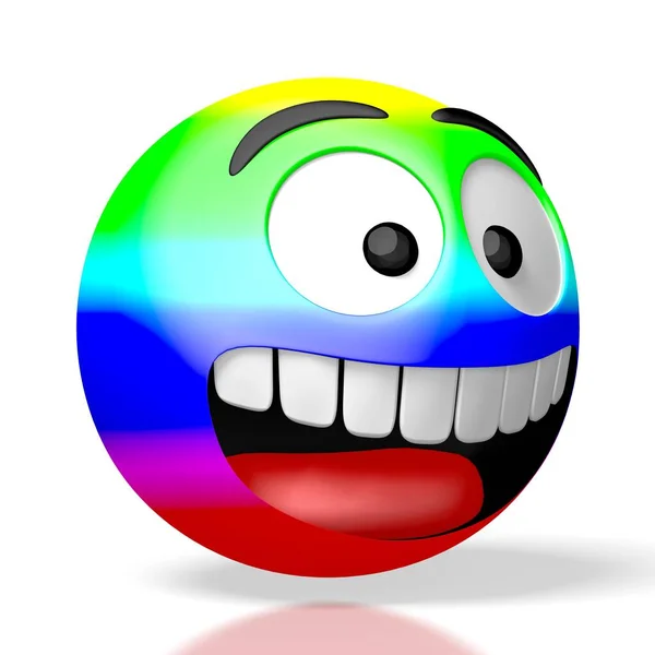 Emoji Emoticon Cores Arco Íris Lgbt Renderização — Fotografia de Stock