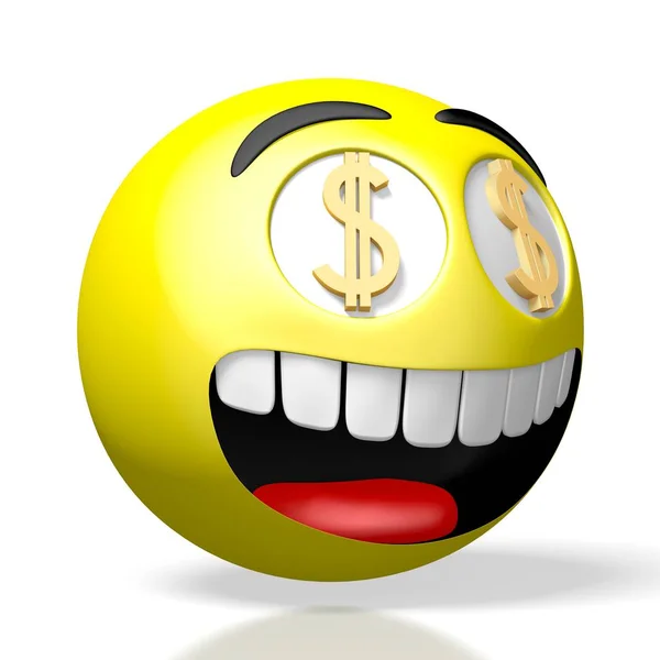 Emoji Emoticon Dollar Signs Rendering — Stock Photo, Image