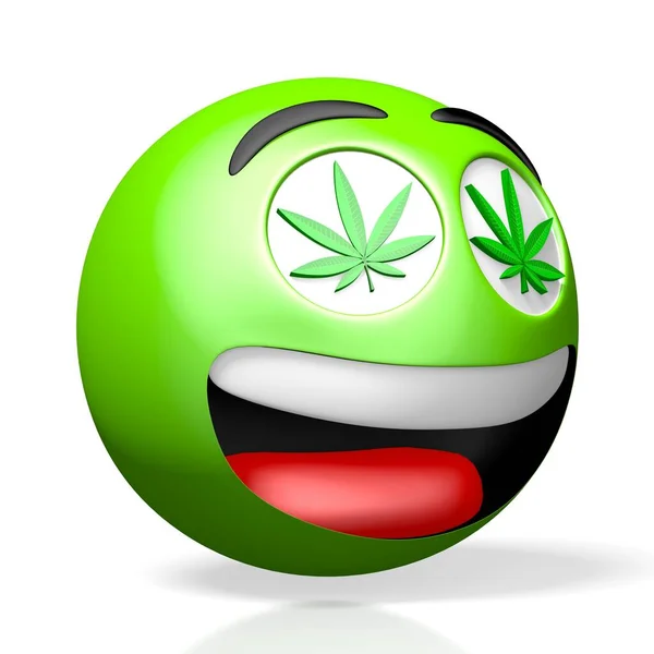 Marihuana Emojis Cannabis Emoticonos Representación — Foto de stock