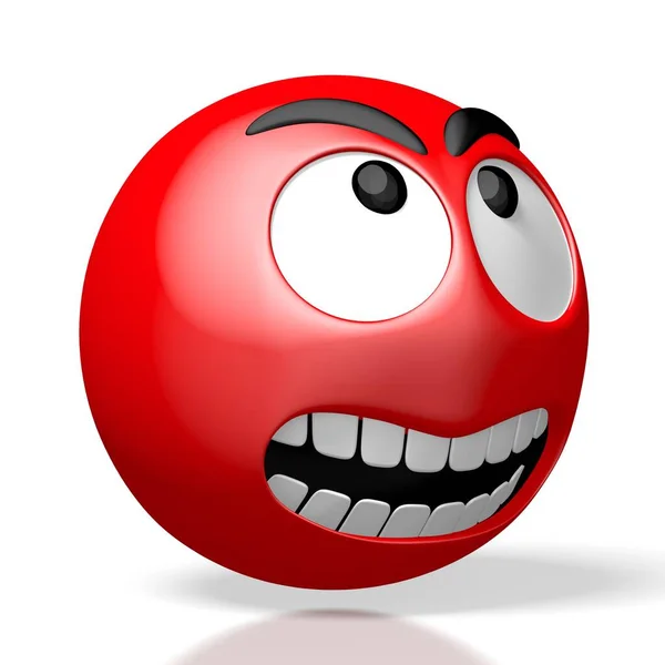 Emoji Emoticon Arrabbiato Rendering — Foto Stock