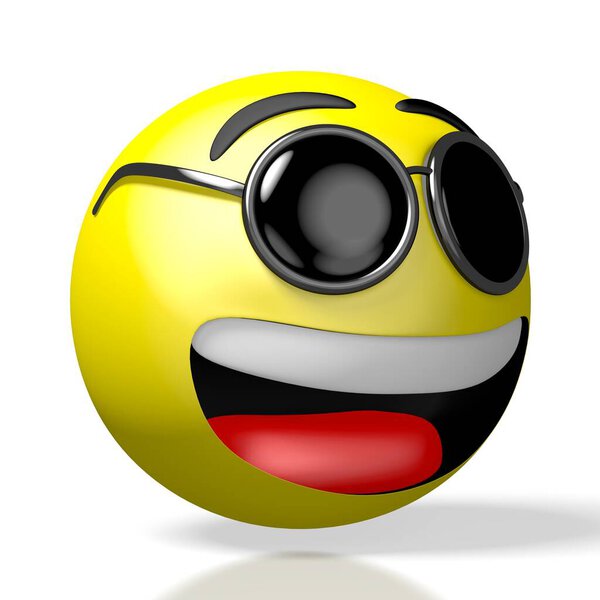Emoji/ emoticon wearing sunglasses - 3D rendering