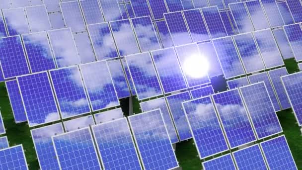 Painéis Solares Conceito Energia Renovável Animação — Vídeo de Stock