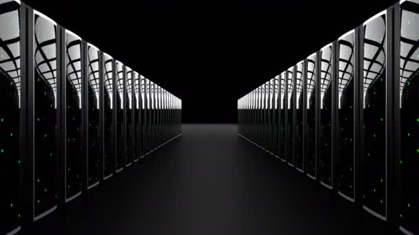 Server Room Data Center Storage Hosting Concept — Stock Video