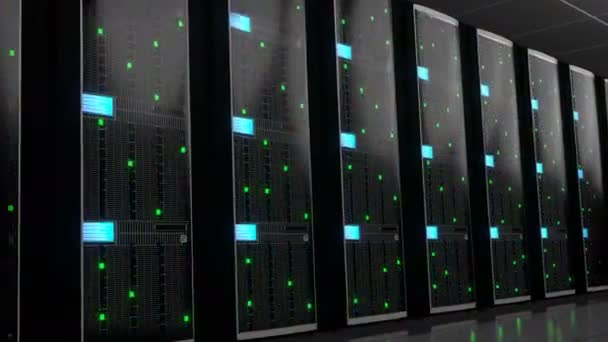 Servers Datacenter Opslag Hostingconcept — Stockvideo
