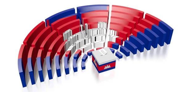 Parlamentswahl in Kambodscha - 3D-Darstellung — Stockfoto