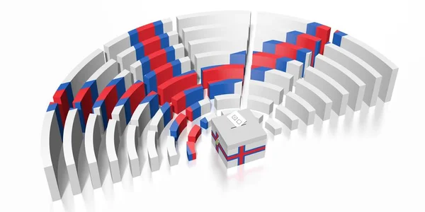 Wybory parlamentarne na Wyspach Owczych - 3d renderowanie — Zdjęcie stockowe