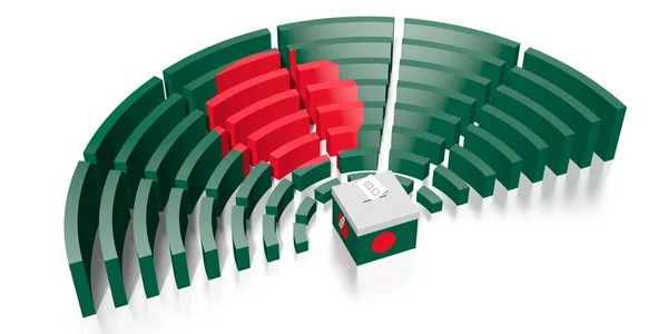 Elecciones al Parlamento en Bangladesh - Representación 3D — Foto de Stock