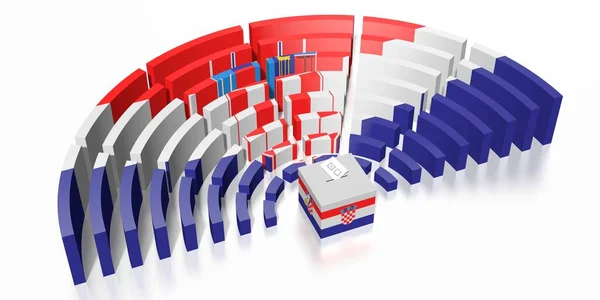 Eleição do Parlamento na Croácia - renderização 3D — Fotografia de Stock