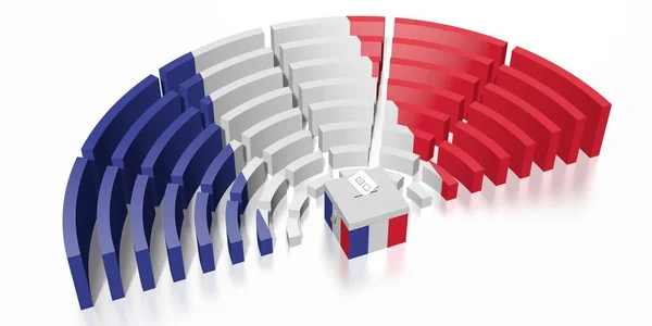 Parlamentswahl in Frankreich - 3D-Darstellung — Stockfoto