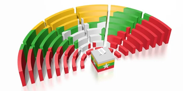 Elecciones al Parlamento en Myanmar - Representación 3D — Foto de Stock