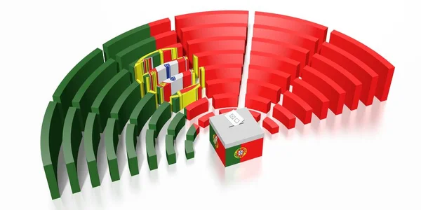 Wybory parlamentarne w Portugalii - 3d renderowanie — Zdjęcie stockowe