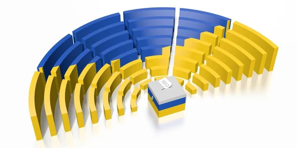 Elecciones al Parlamento en Ucrania - Representación 3D — Foto de Stock