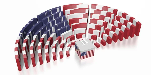 Parlamentswahl in den USA - 3D-Darstellung — Stockfoto