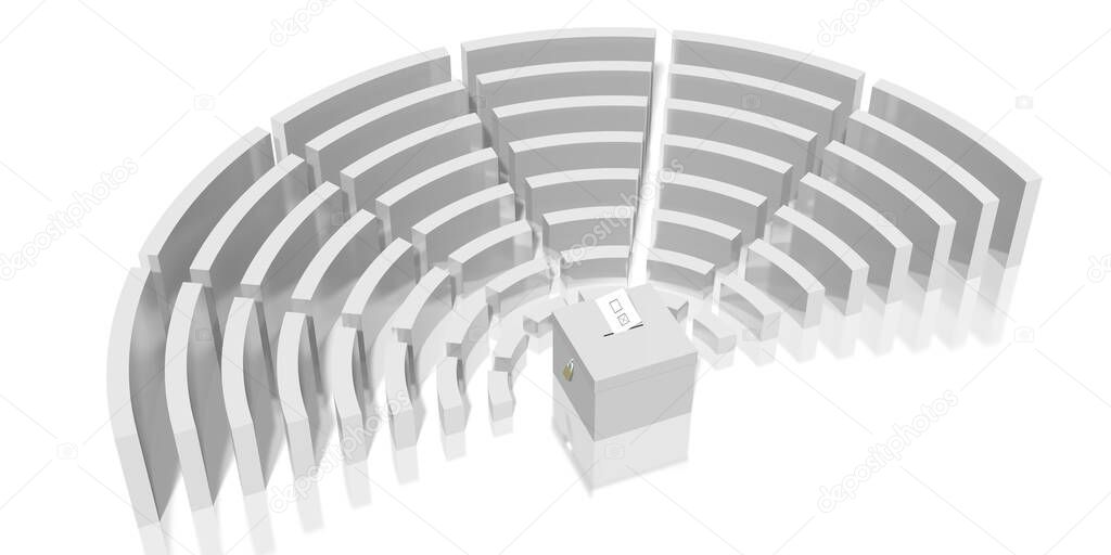 Parliament election concept, ballot box - 3D rendering