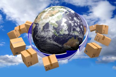 Dünya, uluslararası aktarım kavramı - 3D yorumlama