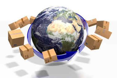 Dünya, uluslararası aktarım kavramı - 3D yorumlama