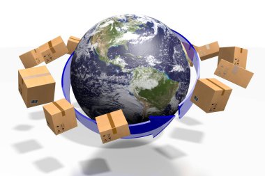 Dünya, uluslararası aktarım kavramı - 3D yorumlama