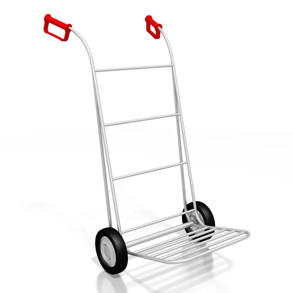 Carrello isolato su sfondo bianco - rendering 3D — Foto Stock