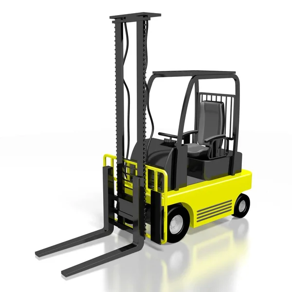 Forklift machine - 3D rendering — Stock Photo, Image