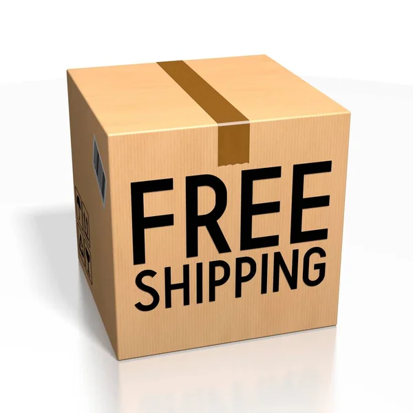 Free package shipping concept - 3D rendering — Stock Photo, Image