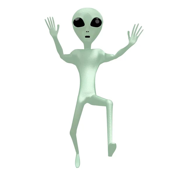 Verde alieno, extraterrestre - rendering 3D — Foto Stock