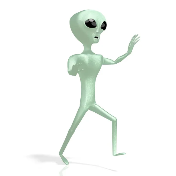 Зелений інопланетянин, позаземний 3D рендеринг — стокове фото