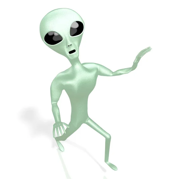 Verde alieno, extraterrestre - rendering 3D — Foto Stock