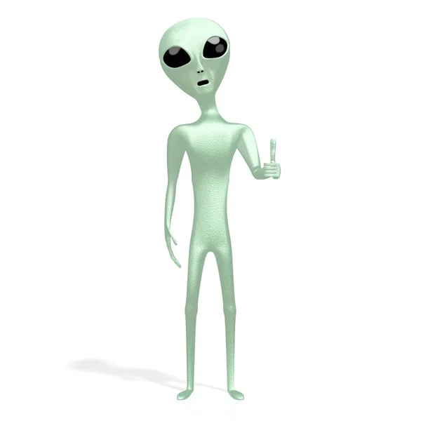 Verde alieno, extraterrestre - rendering 3D — Foto Stock