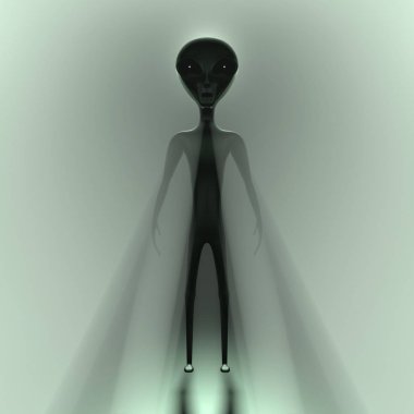 Uzaylı / dünya dışı, mistik sis - 3D görüntüleme