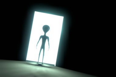 Uzaylı / Dünya dışı, ışık saçan kapı - 3D görüntüleme