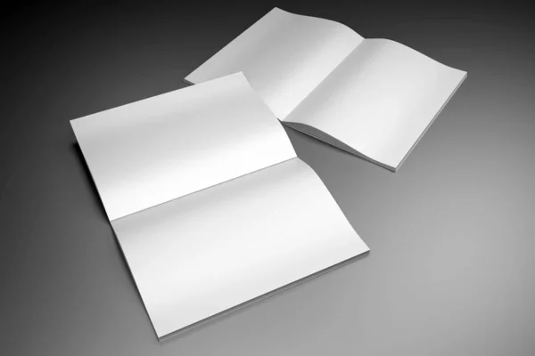 A4 / A5 μακέτα φυλλαδίου - σελίδες μέσα - 3d rendering — Φωτογραφία Αρχείου