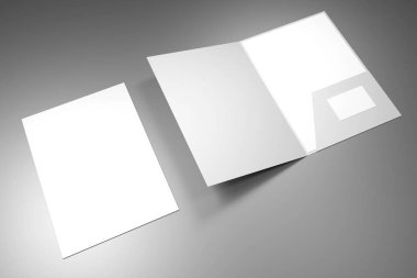 Dosya dizini modeli - ön kapak ve açıldı - 3d oluşturma