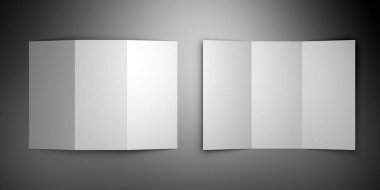 Broşür / broşür / broşür modeli (3 x Dl, 3 x 99x210 mm) - 3d oluşturma