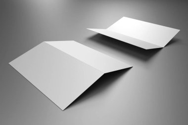 Broşür / davetiye düzenleme (2 x Dl, 2 x 99x210 mm) - 3d oluşturma