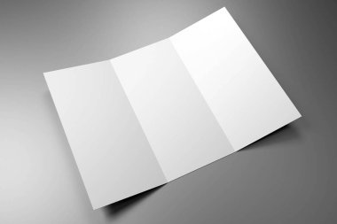 Broşür / broşür / broşür modeli (3 x Dl, 3 x 99x210 mm) - 3d oluşturma