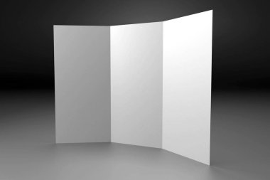 Broşür / broşür / broşür modeli (3 x Dl, 3 x 99x210 mm) - 3d oluşturma