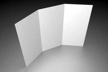 Broşür / broşür / broşür modeli (3 x Dl, 3 x 99x210 mm) - 3d oluşturma