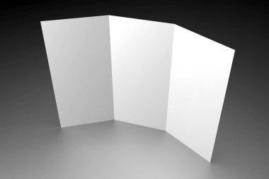 Broşür / broşür / broşür modeli (3 x Dl, 3 x 99x210 mm) - 3d oluşturma