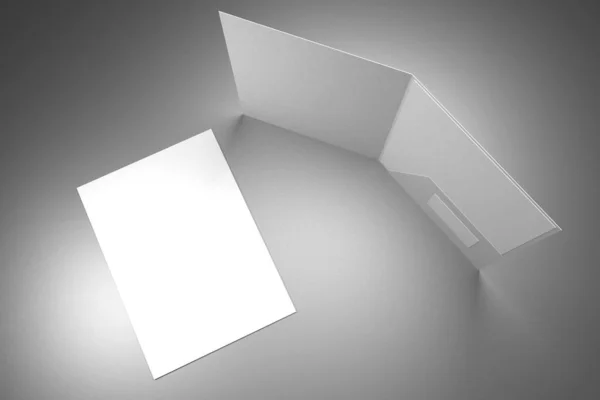 Образец папки - передняя крышка и открытая - 3D рендеринг — стоковое фото