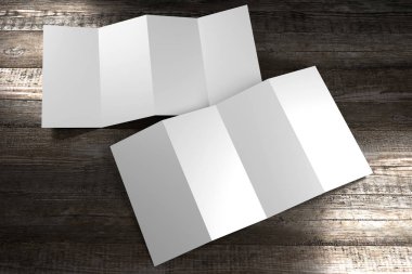 Broşür / broşür / broşür modeli (4 x Dl, 4 x 99x210 mm) - 3d oluşturma