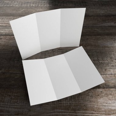 Broşür / broşür / broşür modeli (3 x Dl, 3 x 99x210 mm) - 3d oluşturma