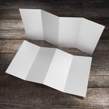 Broşür / broşür / broşür modeli (4 x Dl, 4 x 99x210 mm) - 3d oluşturma