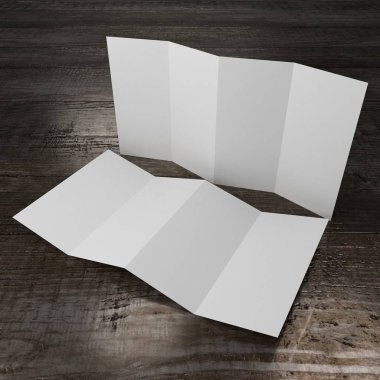 Broşür / broşür / broşür modeli (4 x Dl, 4 x 99x210 mm) - 3d oluşturma