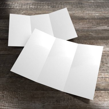 Broşür / broşür / broşür modeli (3 x Dl, 3 x 99x210 mm) - 3d oluşturma