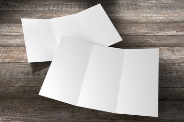 Broşür / broşür / broşür modeli (3 x Dl, 3 x 99x210 mm) - 3d oluşturma