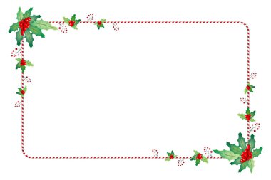 Ökseotu üzümlü Noel çerçevesi