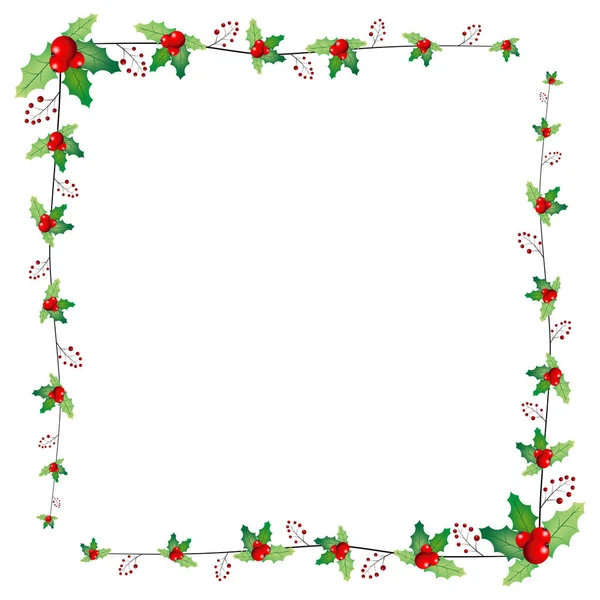 Christmas frame with mistletoe berries — Stock Photo, Image