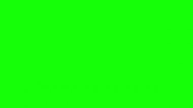 3d birçok UFO / uçan daire - 4k animasyon (3840x2160 px) - yeşil arka planda izole edilmiş