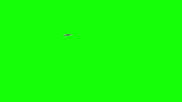 Ufo Flying Saucer Animation 3840X2160 Isolated Green Background Appear Disappear — стоковое видео