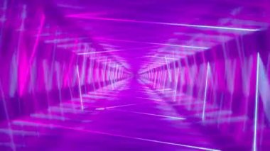 3d 4k soyut tünel / neon animasyon - hareketli dikdörtgenler